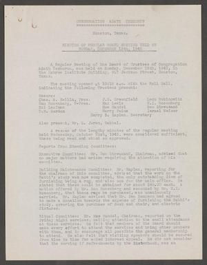 [Congregation Adath Yeshurun Board of Trustees Minutes: December 13, 1942]