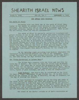 Shearith Israel News Volume 2, Number 7, September 1943
