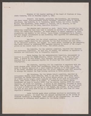 [Congregation Adath Yeshurun Board of Trustees Minutes: August 2, 1945]