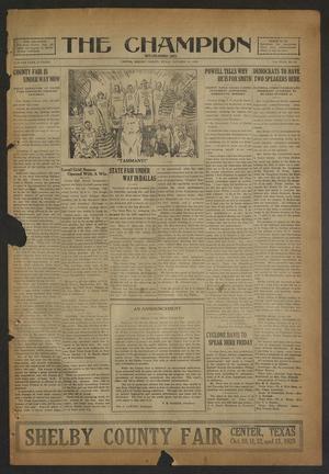 The Champion (Center, Tex.), Vol. 51, No. 40, Ed. 1 Wednesday, October 10, 1928