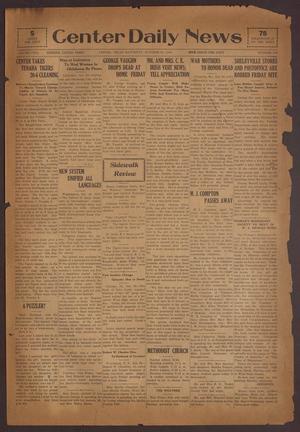 Center Daily News (Center, Tex.), Vol. 2, No. 120, Ed. 1 Saturday, October 25, 1930
