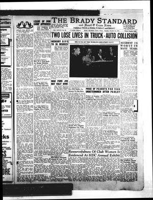 Primary view of object titled 'The Brady Standard and Heart O' Texas News (Brady, Tex.), Vol. 37, No. 60, Ed. 1 Tuesday, October 23, 1945'.