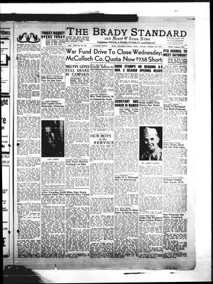 Primary view of object titled 'The Brady Standard and Heart O' Texas News (Brady, Tex.), Vol. 37, No. 62, Ed. 1 Tuesday, October 30, 1945'.
