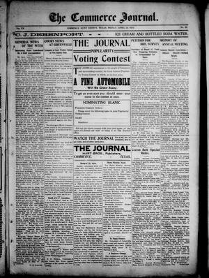 Primary view of object titled 'The Commerce Journal. (Commerce, Tex.), Vol. 20, No. 39, Ed. 1 Friday, April 22, 1910'.