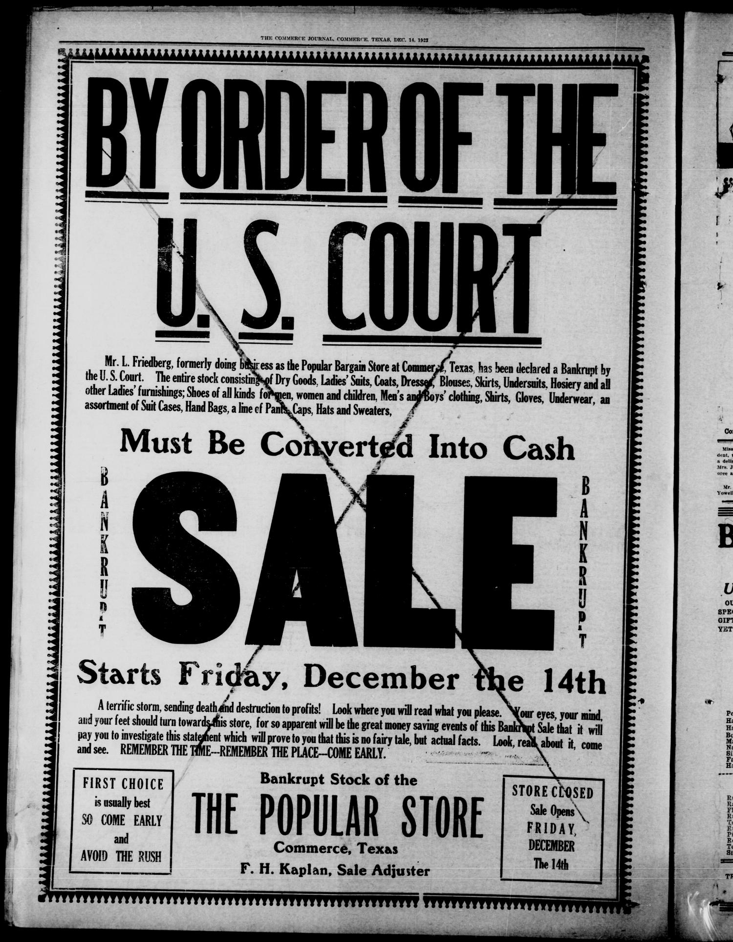The Commerce Journal. (Commerce, Tex.), Vol. 34, No. 50, Ed. 1 Friday, December 14, 1923
                                                
                                                    [Sequence #]: 2 of 8
                                                
