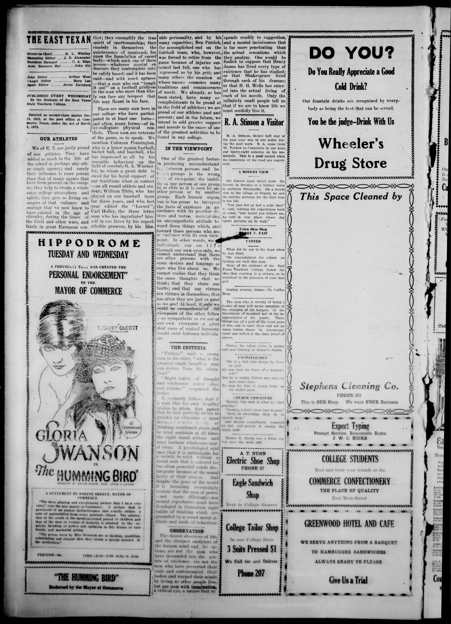 The East Texan (Commerce, Tex.), Vol. 6, No. 5, Ed. 1 Wednesday, July 2, 1924
                                                
                                                    [Sequence #]: 2 of 4
                                                