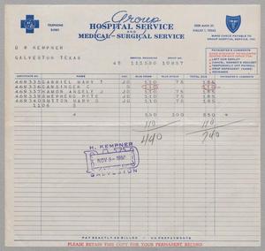 [Invoice for Hospital Services, November 1950]