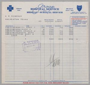 [Invoice for Hospital Services, October 1950]