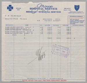 [Invoice for Hospital Services, September 1950]