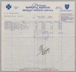 [Invoice for Hospital Services, August 1950]