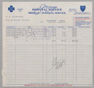[Invoice for Hospital Services, July 1950]