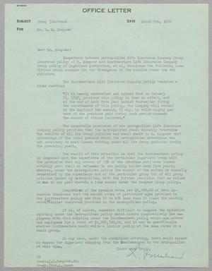 [Office Letter from Thomas L. James to Daniel W. Kempner, March 9, 1950]