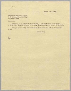 [Letter from D. W. Kempner to Seinsheimer Insurance Agency, January 31, 1950]