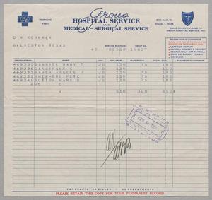 [Invoice for Hospital Services, February 1950]