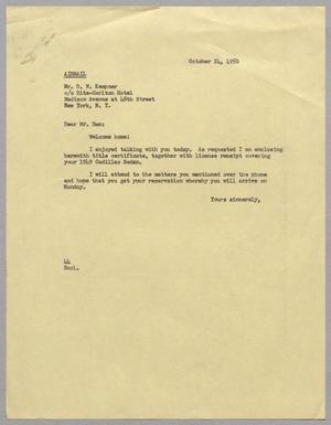[Letter from A. H. Blackshear, Jr. to D. W. Kempner, October 24, 1950