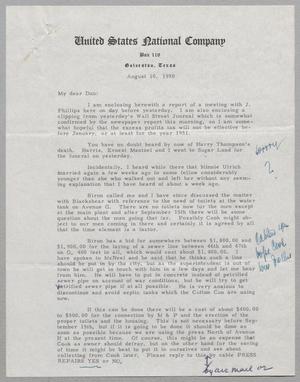 [Letter from R. Lee Kempner to D. W. Kempner, August 10, 1950]