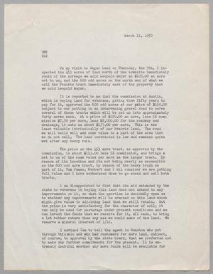 [Letter from I. H. Kempner to D. W. Kempner and R. Lee Kempner, March 11, 1950]