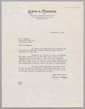 [Letter from Lewis & Conger to Daniel W. Kempner, December 4, 1950]