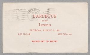 [Invitation to Barbecue at Levin's]