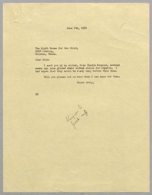 [Letter from Daniel W. Kempner to The Light House for the Blind, June 5, 1950]