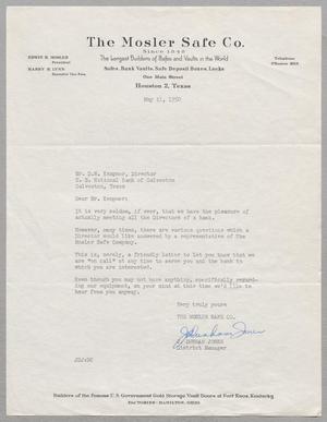 [Letter from J. Dunham Jones to D. W. Kempner, May 11, 1950]