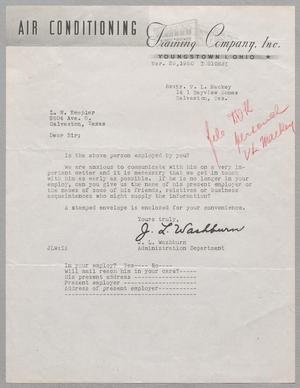 [Letter from J. L. Washburn to D. W. Kempner, March 29, 1950]