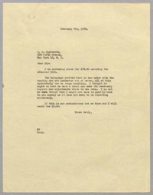 [Letter from D. W. Kempner to E. B. Meyrowitz, February 7, 1950]