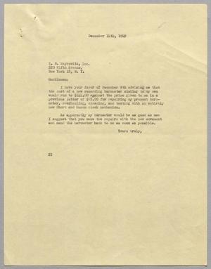 [Letter from D. W. Kempner to E. B. Meyrowitz, December 14, 1949]