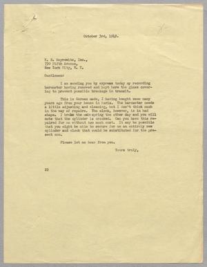 [Letter from D. W. Kempner to E. B. Meyrowitz, October 3rd, 1949]