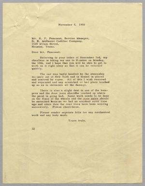[Letter from Daniel W. Kempner to R. F. Pancost, November 9, 1950]