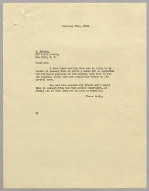 [Letter from Daniel W. Kempner to J. Nyburg, February 22, 1950]