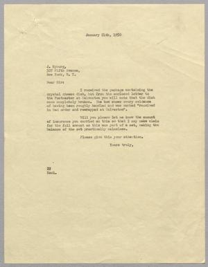 [Letter from Daniel W. Kempner to J. Nyburg, January 24, 1950]