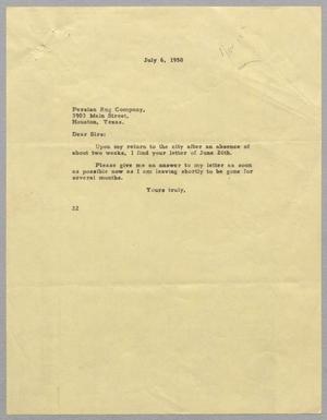 [Letter from Daniel W. Kempner to Persian Rug Company, July 6, 1950]