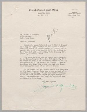 [Letter from Postmaster to Daniel W. Kempner, May 11, 1950]