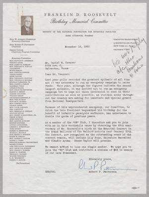 [Letter from Robert P. Patterson to Daniel W. Kempner, November 15, 1950]