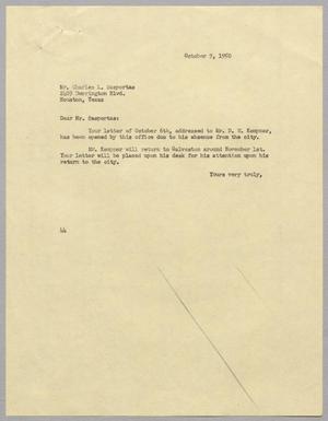 [Letter from A. H. Blackshear, Jr. to Charles L. Sasportas, October 9, 1950]