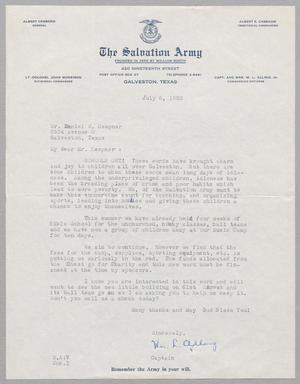 [Letter from the Salvation Army to Daniel W. Kempner, July 8, 1950]