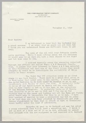 [Letter from Oakleigh L. Thorne to D. W. Kempner, December 11, 1950]