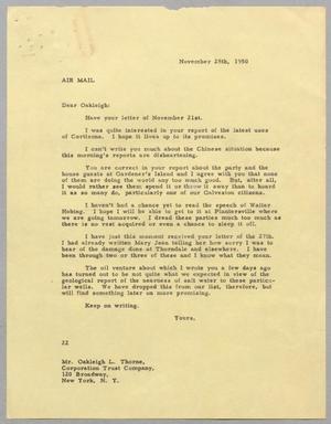 [Letter from Daniel W. Kempner to Oakleigh L. Thorne, November 28, 1950]