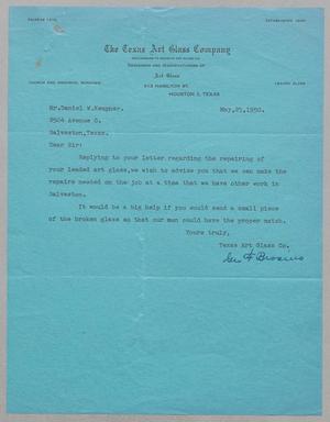 [Letter from The Texas Art Glass Company to D. W. Kempner, May 25, 1950]