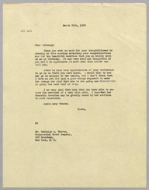 [Letter from Daniel W. Kempner to Oakleigh L. Thorne, March 28, 1950]