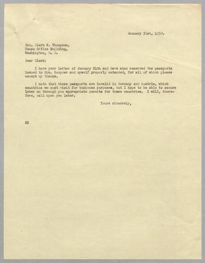 [Letter from Daniel W. Kempner to Clark W. Thompson, January 31, 1950]