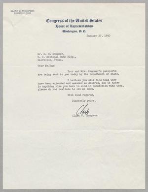 [Letter from Clark W. Thompson to Daniel W. Kempner, January 27, 1950]