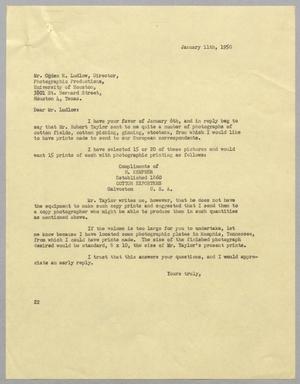 [Letter From Daniel W. Kempner to Ogden R. Ludlow, January 11, 1950]