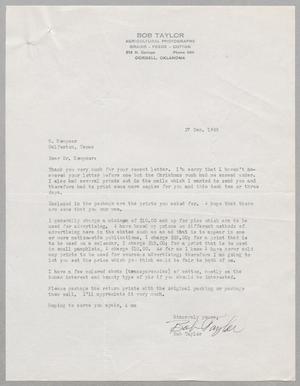 [Letter from Robert Taylor to Daniel W. Kempner, December 27, 1949]
