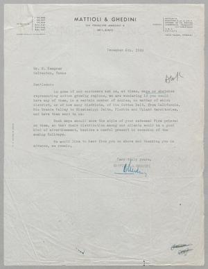 [Letter from Mattioli & Ghedini to H. Kempner, December 6, 1949]
