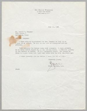 [Letter from Bruce Webster to Daniel W. Kempner, July 11, 1950]