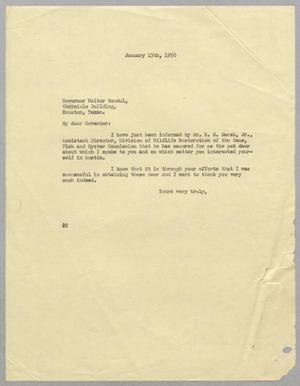[Letter from Daniel W. Kempner to Walter Woodul, January 13, 1950]