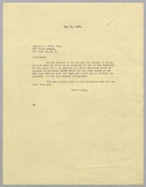 [Letter from Daniel W. Kempner to Raymond C. Yard, May 31, 1950]