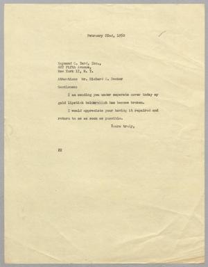 [Letter from Daniel W. Kempner to Richard C. Decker, February 22, 1950]